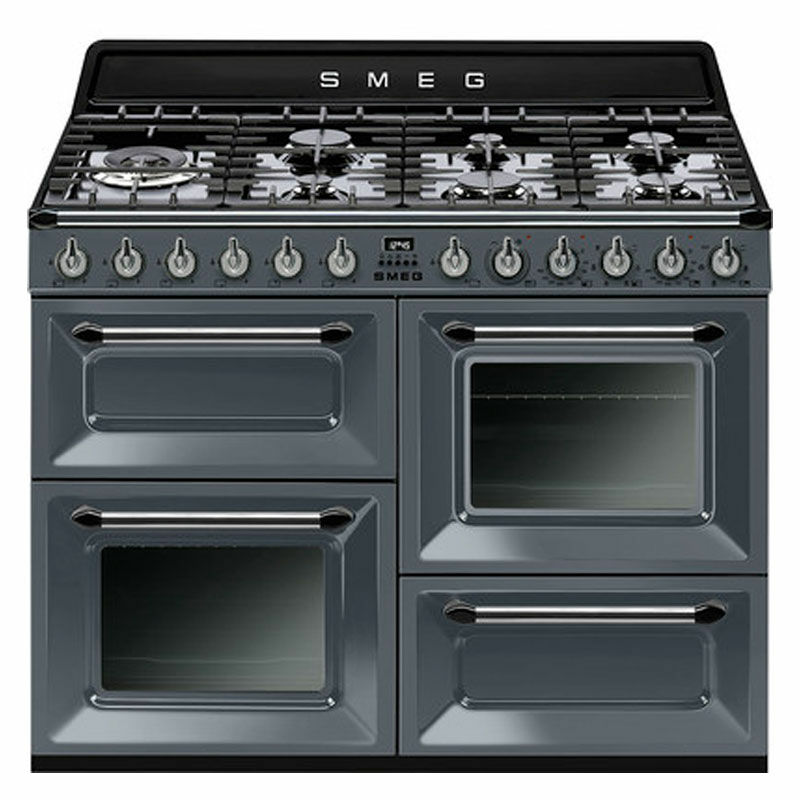 Cocina mixta 110 cm Smeg TR4110GR – 7 quemadores, 3 hornos 61+61+36L, Clase A