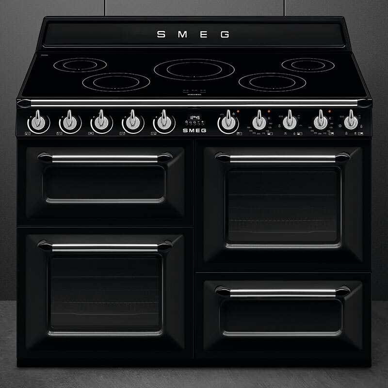 Cocina 110 cm Smeg TR4110IBL2 – Inducción 5 zonas, Doble horno 61 L, Vapor Clean