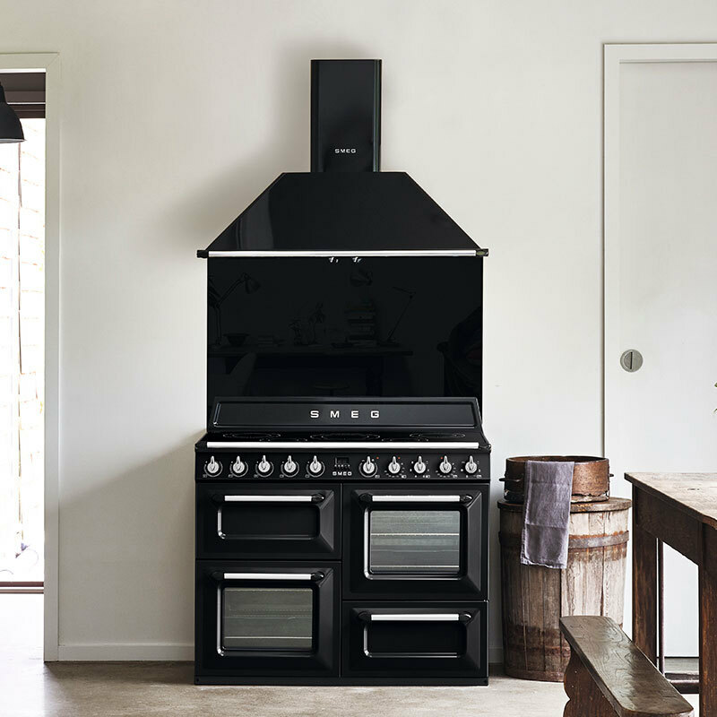 Cocina 110 cm Smeg TR4110IBL2 – Inducción 5 zonas, Doble horno 61 L, Vapor Clean