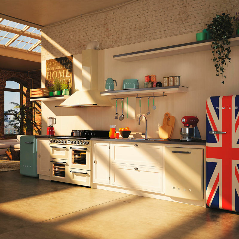 Cocina Smeg TR4110P1 – 7 quemadores, 3 hornos, Vapor Clean