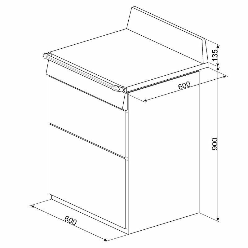 Cocina mixta Smeg TR62BL – 4 fuegos, Horno 61 L, Pirolítica