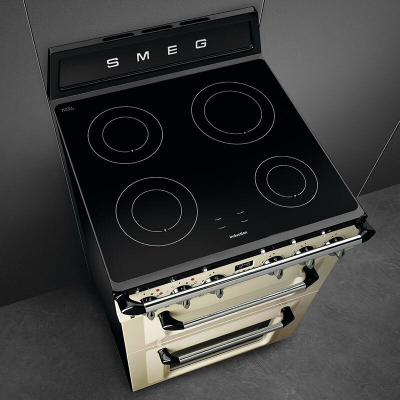 Cocina Smeg TR62IP2 – Inducción 4 zonas, Doble horno 61/35 L, Limpieza pirolítica