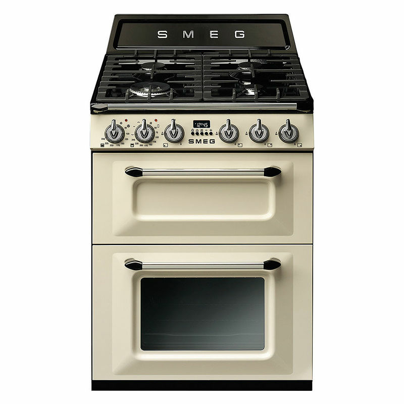 Cocina Smeg TR62P – Mixta 4 fuegos, Horno doble 61 L, Pirolítica