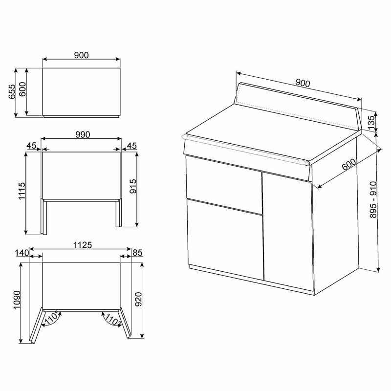 Cocina Smeg TR93BL – 6 fuegos, 3 hornos, Limpieza a vapor