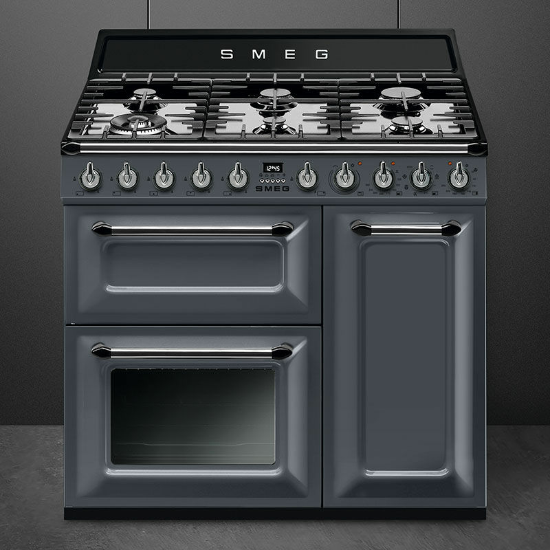 Cocina Smeg TR93GR – 90 cm, 6 quemadores, 3 hornos