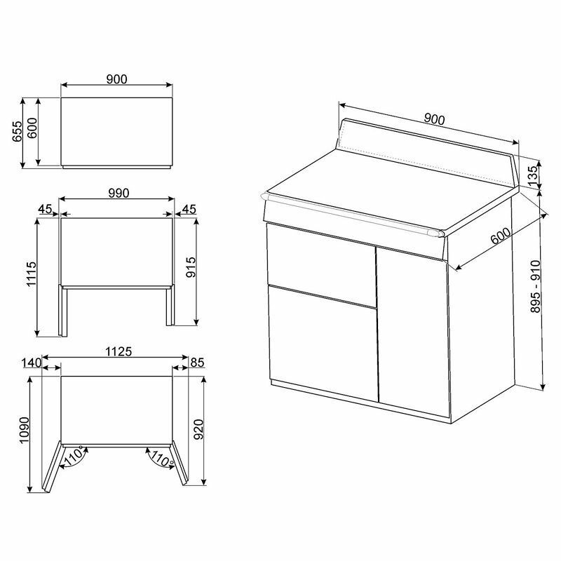 Cocina Smeg TR93GR – 90 cm, 6 quemadores, 3 hornos