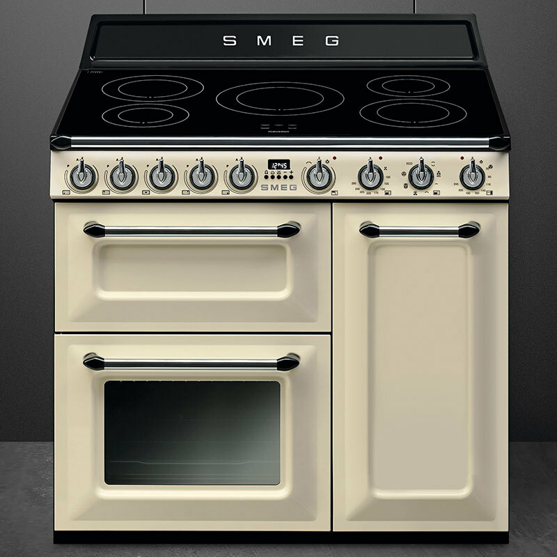 Cocina eléctrica Smeg TR93IP2 – Inducción 5 zonas, 3 hornos 61 L, Limpieza por vapor
