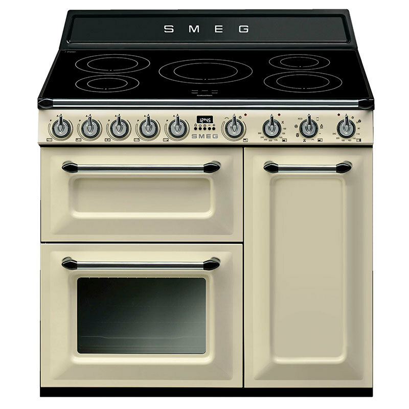 Cocina eléctrica Smeg TR93IP2 – Inducción 5 zonas, 3 hornos 61 L, Limpieza por vapor