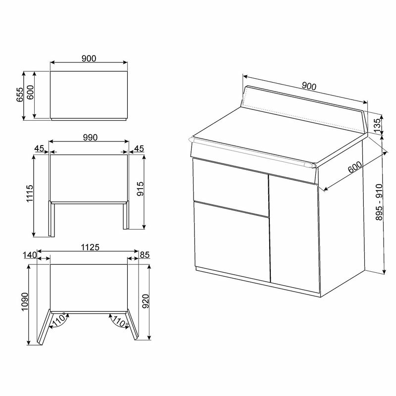 Cocina mixta Smeg TR93P – 90 cm, 6 quemadores, 3 hornos