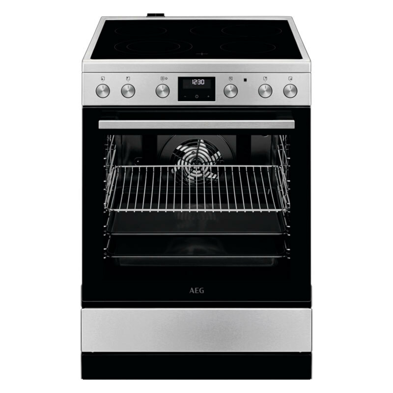 Cocina independiente AEG CCB6642CBM – Vitrocerámica 4 zonas, Horno SteamBake 73 L, Mandos frontales
