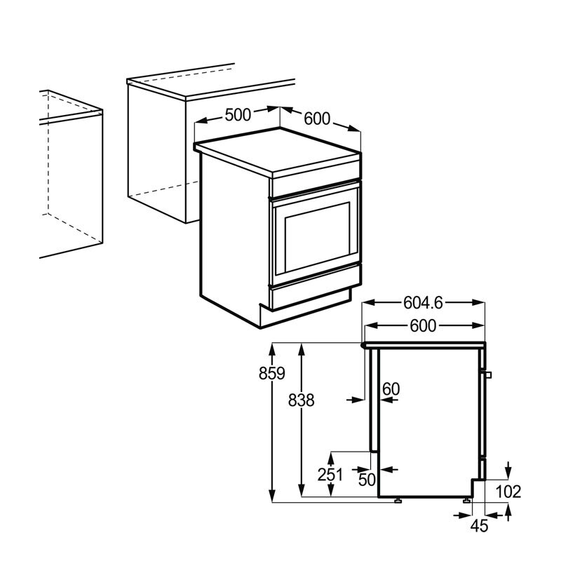 Cocina vitrocerámica Electrolux LKR540066X – 4 zonas, Horno 57 L, Clase A