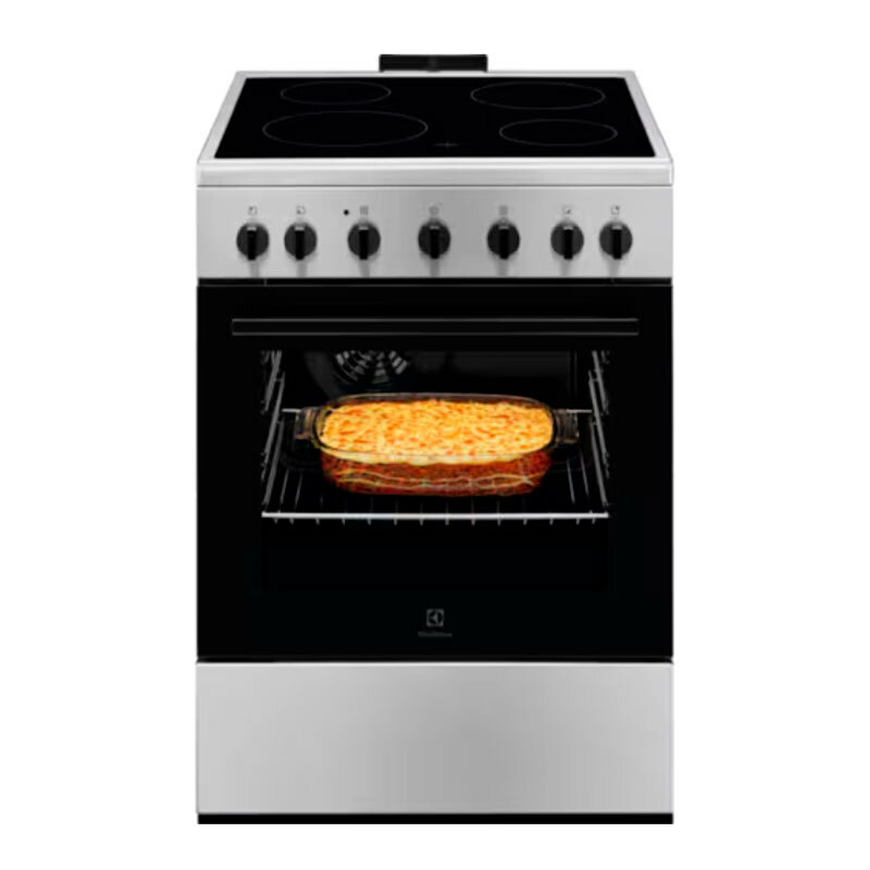 Cocina eléctrica 60 cm Electrolux LKR620066X – Vitrocerámica 4 zonas, Horno 57 L multifunción, Inox antihuellas