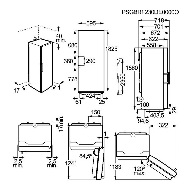 Congelador vertical AEG OAG7M281EX – 278 L, No Frost, Control táctil