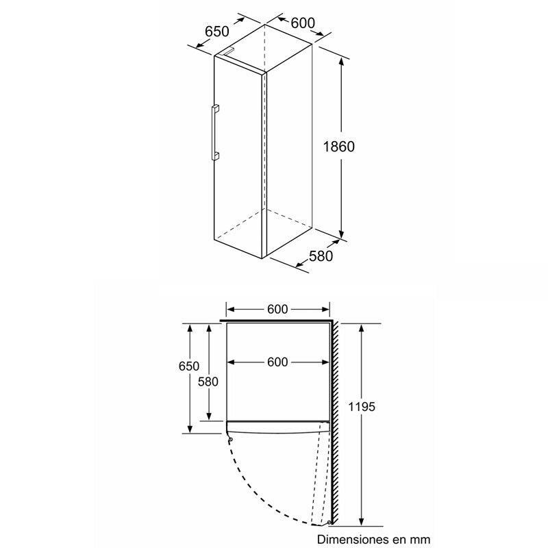 Congelador vertical Bosch GSN36VIEP – NoFrost, 242 L, Supercongelación 18 kg/24 h