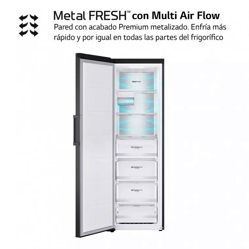 Congelador vertical LG GFM61MCCSF – 324 L, Inverter Linear No Frost, Wi‑Fi