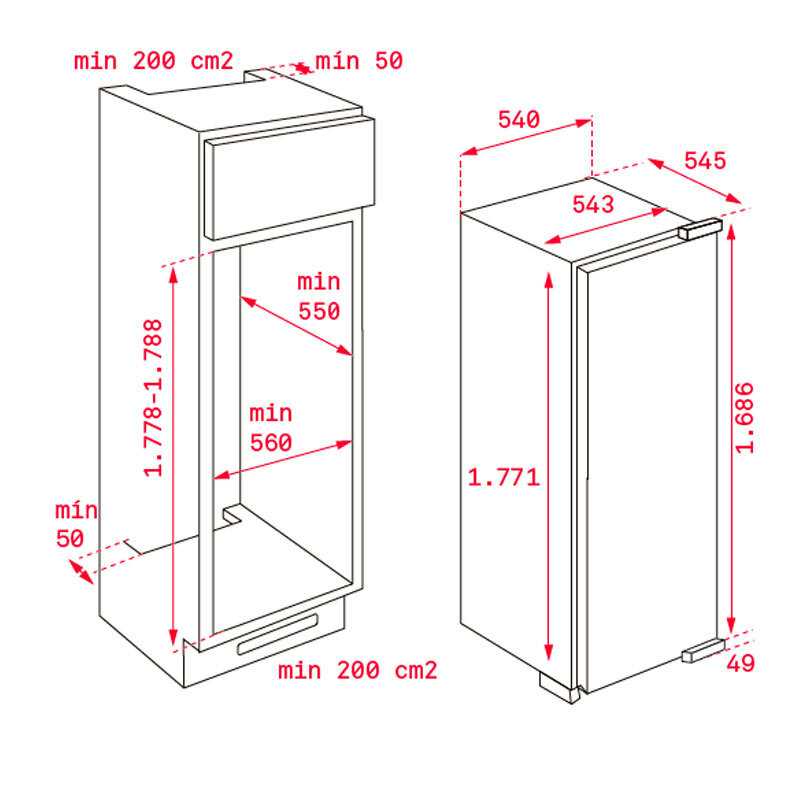 Congelador integrable Teka RSF73350FI – 220 L, No Frost, Motor Inverter