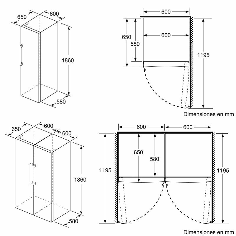 Congelador vertical Siemens GS36NVIEP – 242 L, NoFrost, Inox antihuellas