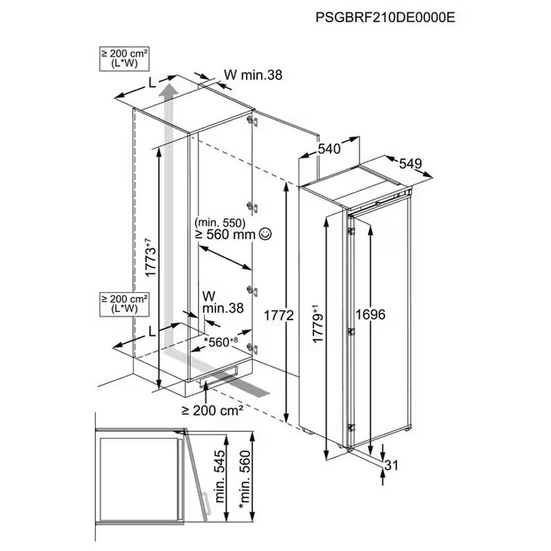 Congelador integrable AEG TB7NA181ES – 212 L, NoFrost, Silencioso 35 dB