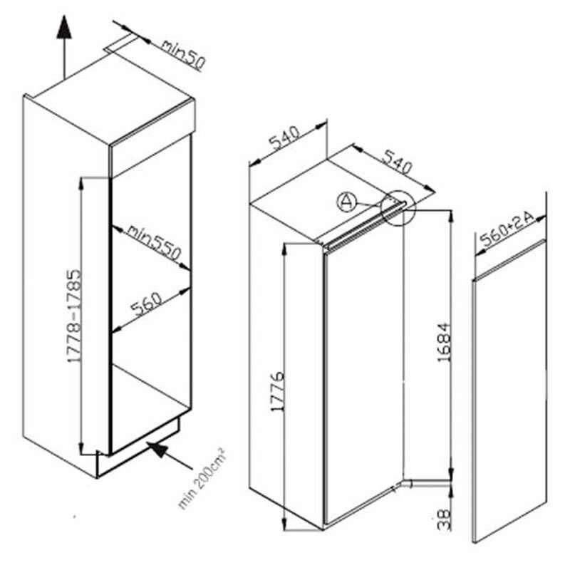 Congelador integrable Fagor 3CIB1725 – 203 L, No Frost, 7 cajones