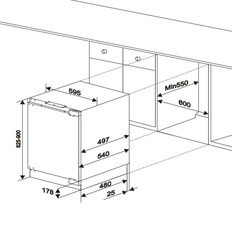 Congelador integrable Fagor 3CIV-840 – No Frost, 95 L, Clase E