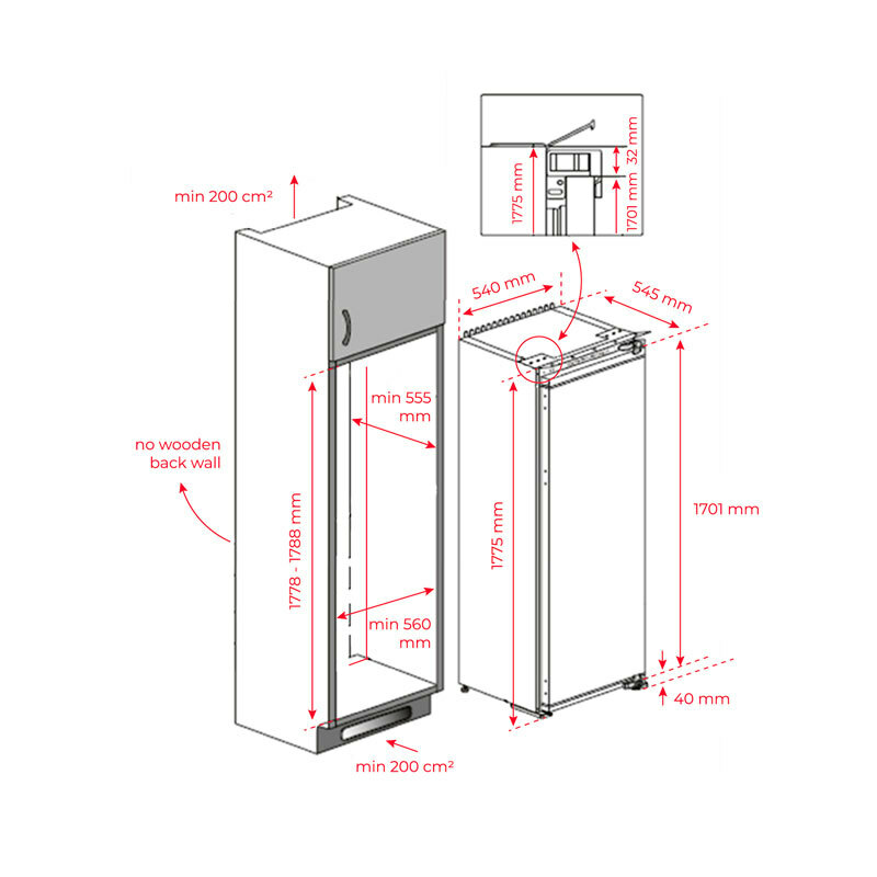 Congelador integrable Teka RSF73360 FI – 220 L, No Frost, Motor Inverter