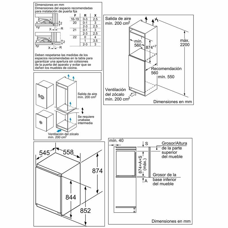 Congelador vertical integrable Siemens GI21VAFE0 – 96 L, LowFrost, 36 dB