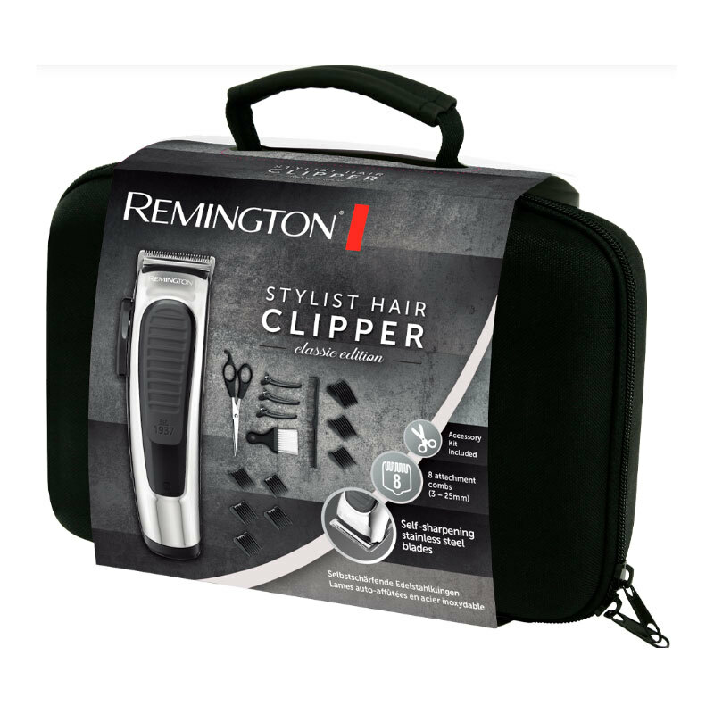 Cortapelos Remington HC450 – Cuchillas acero inoxidable, 8 peines (3–25 mm), Uso con y sin cable