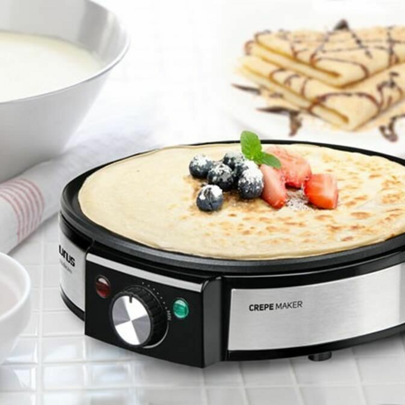 Crepera eléctrica Taurus S164 – 1200 W, 30 cm antiadherente PFOA, termostato regulable