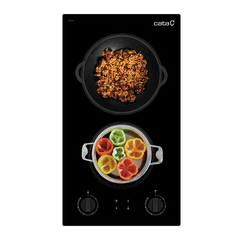 Placa vitrocerámica modular Cata VI302/D – 2 zonas, 3000 W, indicador de calor residual