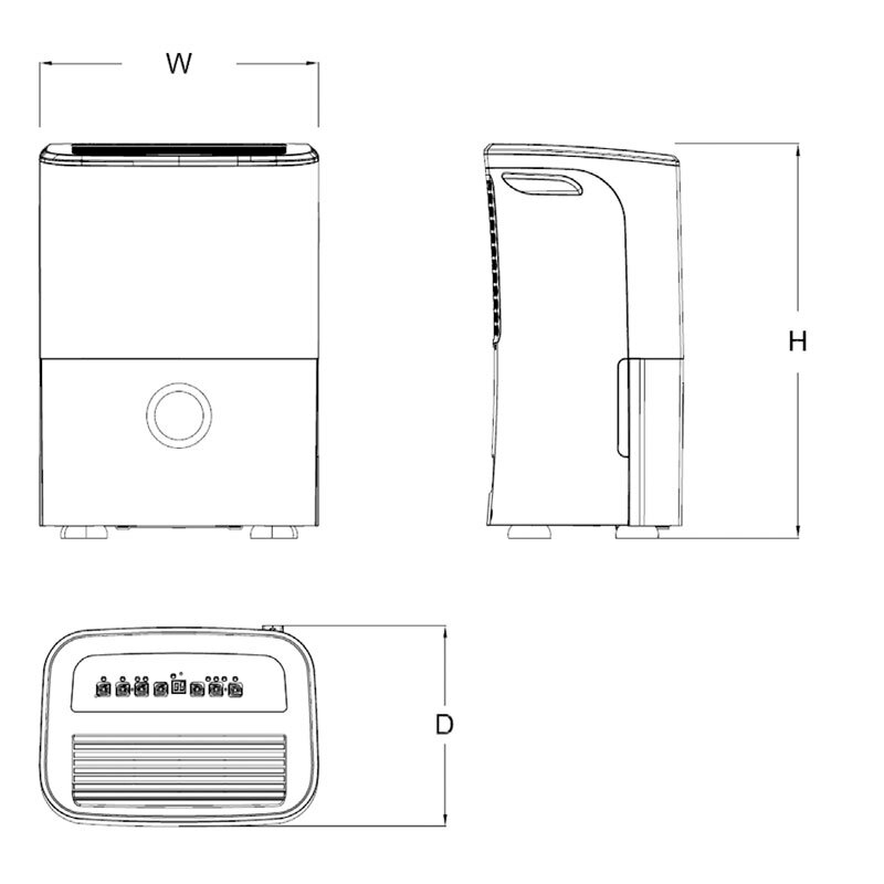Deshumidificador Midea MDDF-20DEN7-QA3 – 20 L/día, depósito 3 L, silencioso