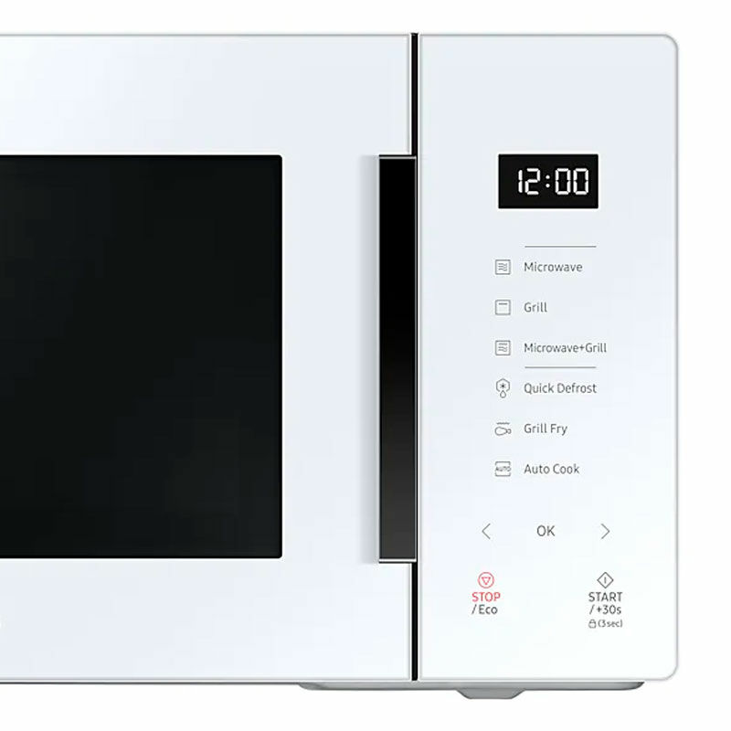 Microondas Samsung MG23T5018CW/EC – 23 L, Grill 1100 W, Interior cerámico