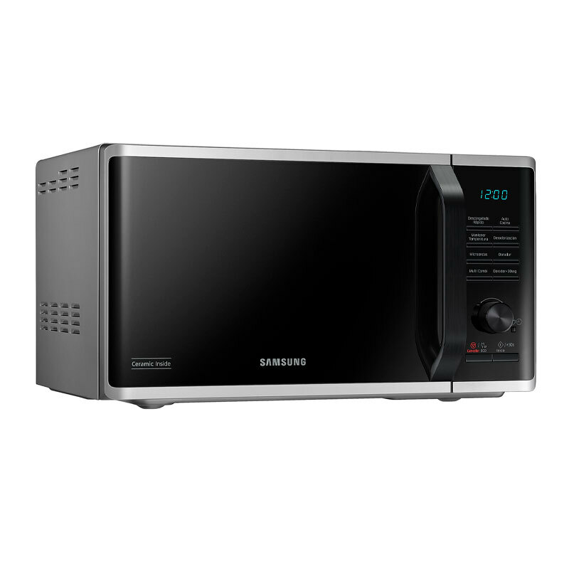 Microondas Samsung MG23K3515AS/EC – 23 L, Grill 1100 W, Interior Cerámica Enamel