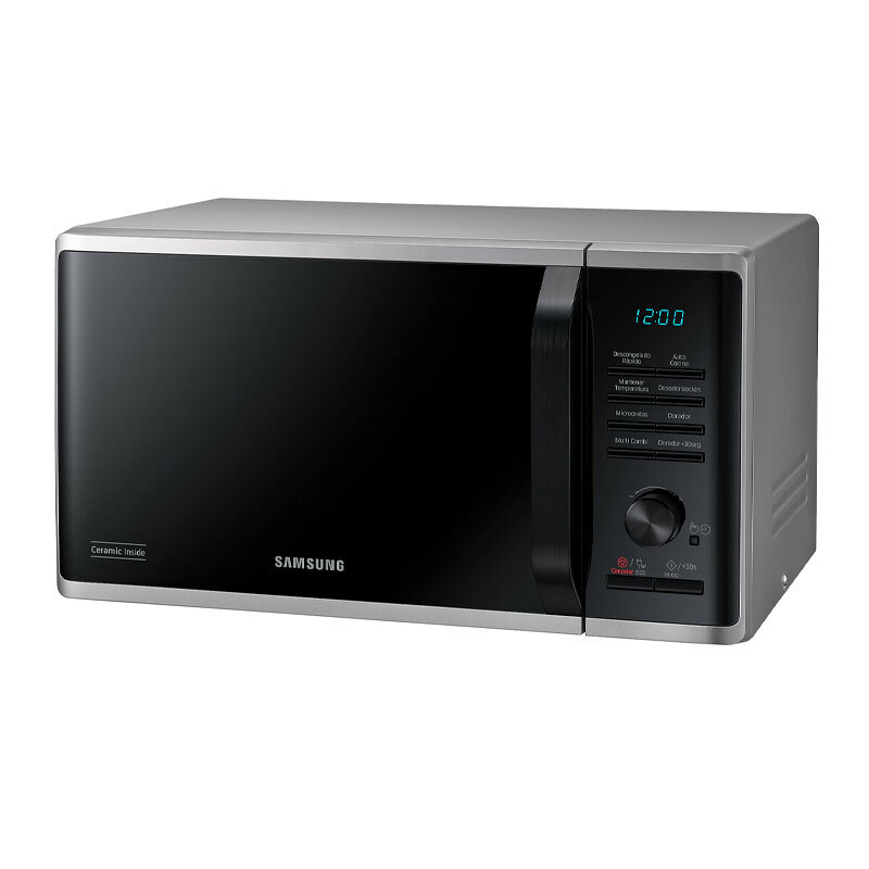 Microondas Samsung MG23K3515AS/EC – 23 L, Grill 1100 W, Interior Cerámica Enamel