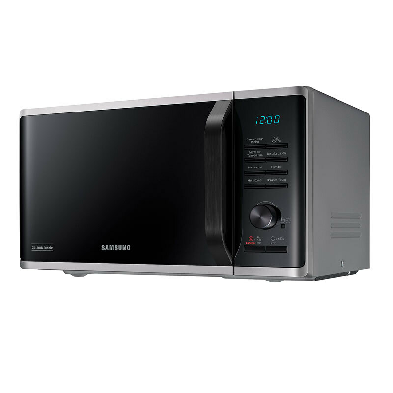 Microondas Samsung MG23K3515AS/EC – 23 L, Grill 1100 W, Interior Cerámica Enamel