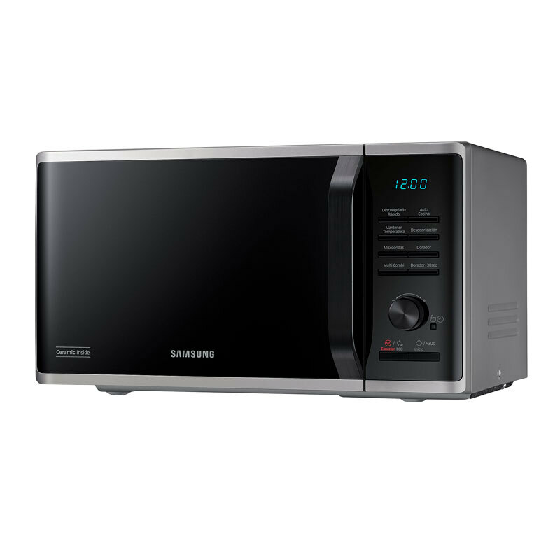 Microondas Samsung MG23K3515AS/EC – 23 L, Grill 1100 W, Interior Cerámica Enamel