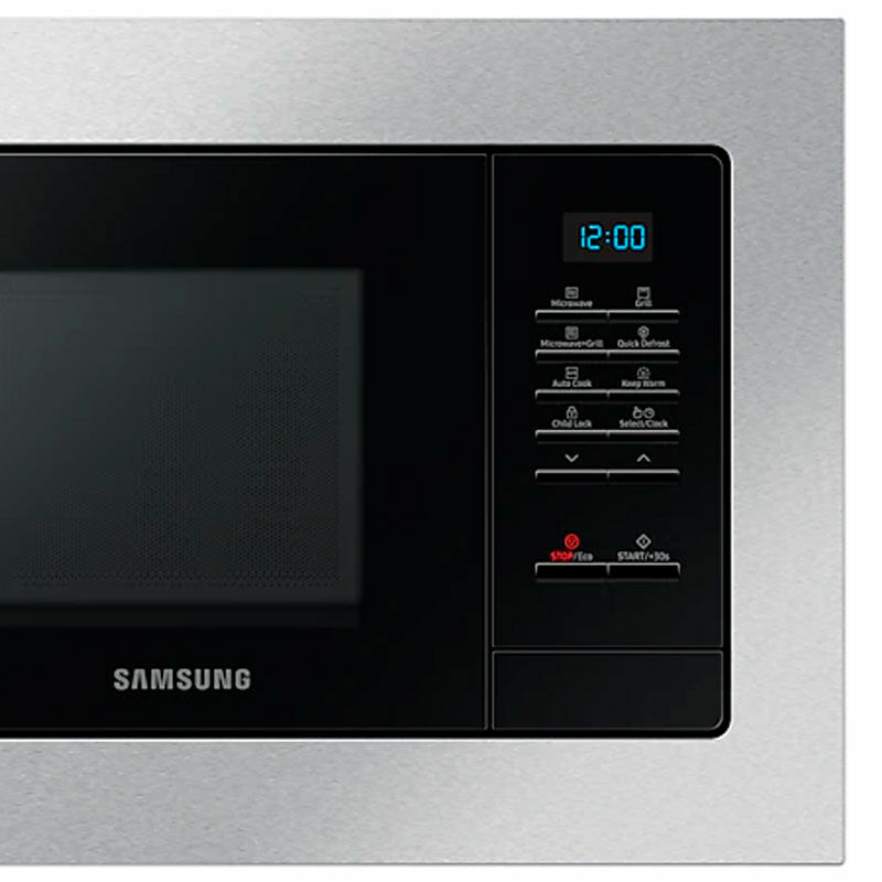 Microondas integrable Samsung MG23A7013CT/EC – 23 L, Grill integrado, Interior cerámico