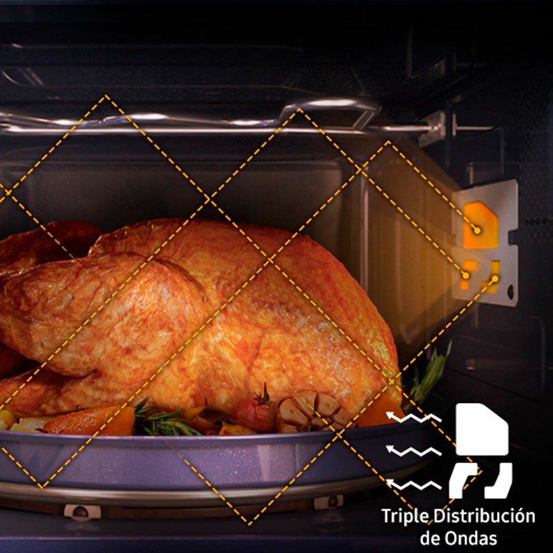 Microondas integrable Samsung MG23A7013CT/EC – 23 L, Grill integrado, Interior cerámico