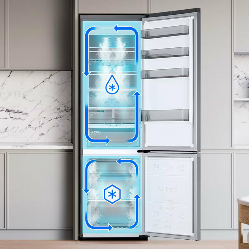 Frigorífico Combi Samsung RB38C7AGWS9/EF – 387 L, No Frost Twin Cooling, Wi‑Fi SmartThings