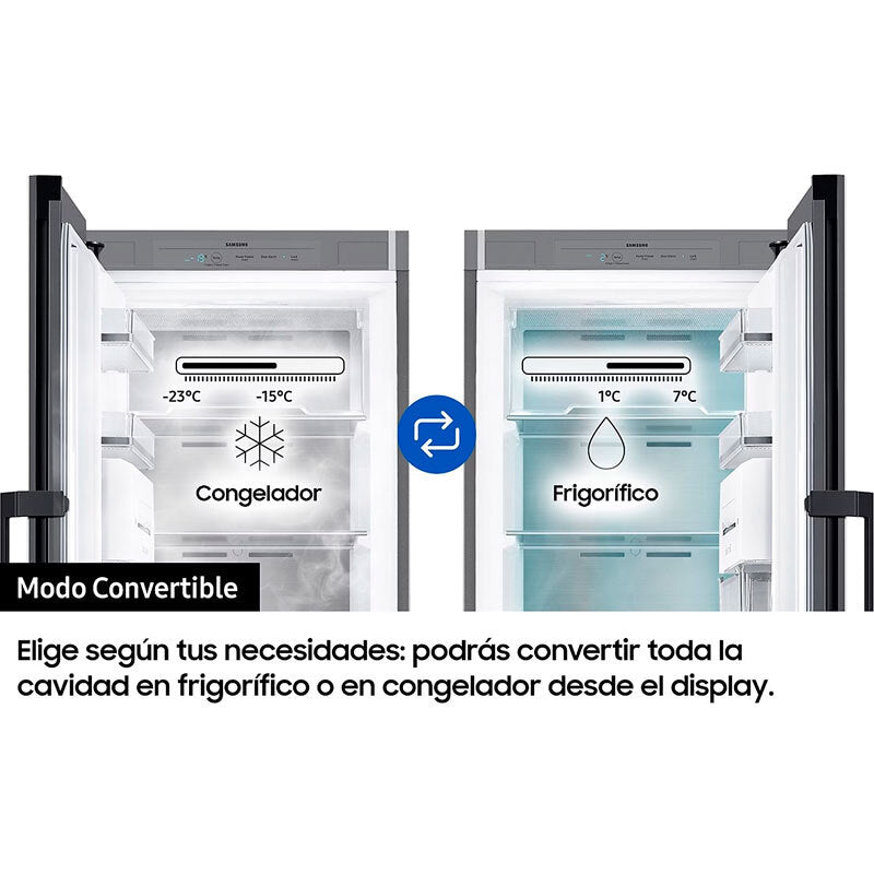 Congelador vertical Samsung BESPOKE RZ32A748522/EF – 323 L, No Frost, Convertible