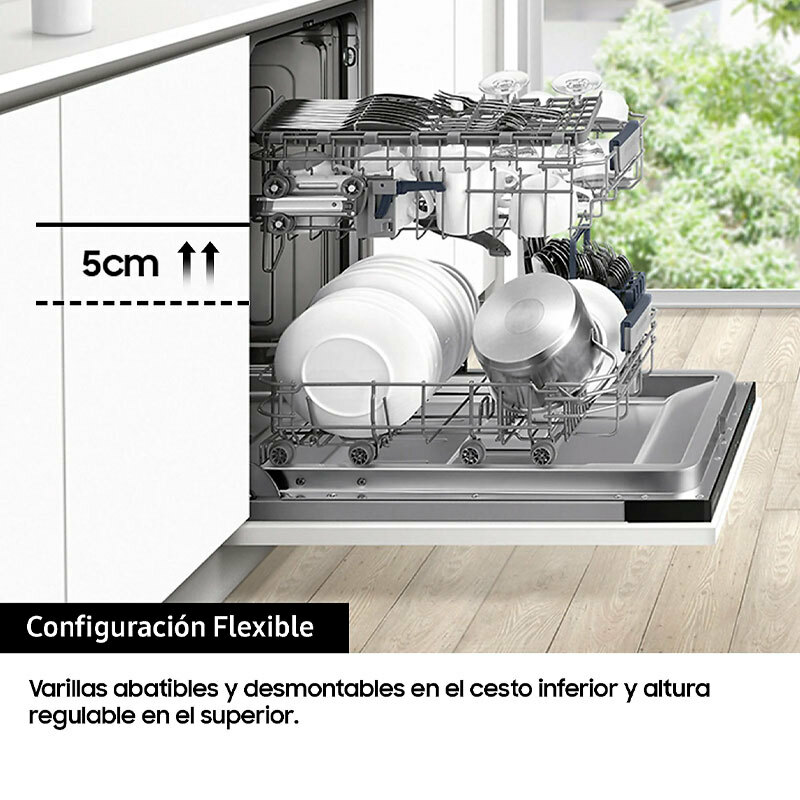 Lavavajillas libre instalación Samsung DW60A6092FW/EF – 14 servicios, Clase D, 44 dB