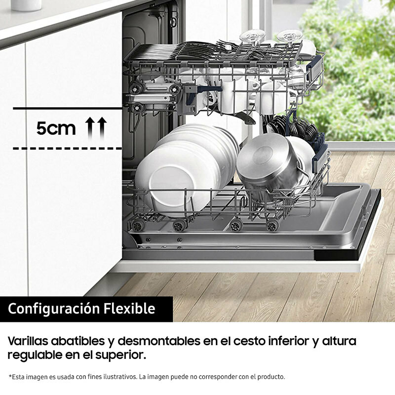 Lavavajillas integrable Samsung DW60M6050BB/EO – 14 servicios, 44 dB, media carga