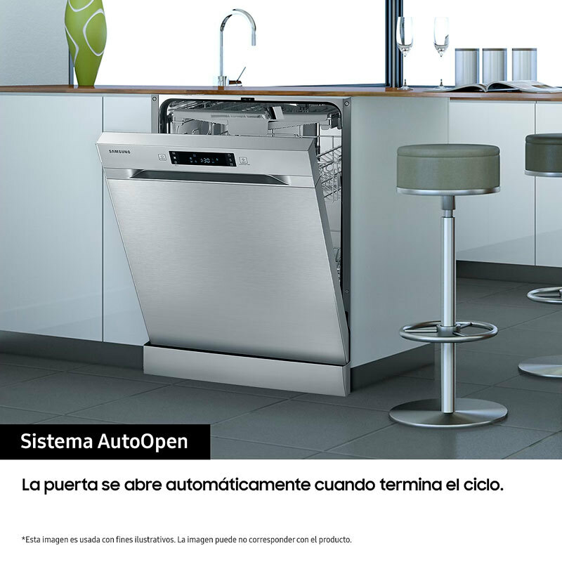 Lavavajillas Libre instalación Samsung DW60A6092FS/ET – 14 servicios, Apertura automática, Clase D
