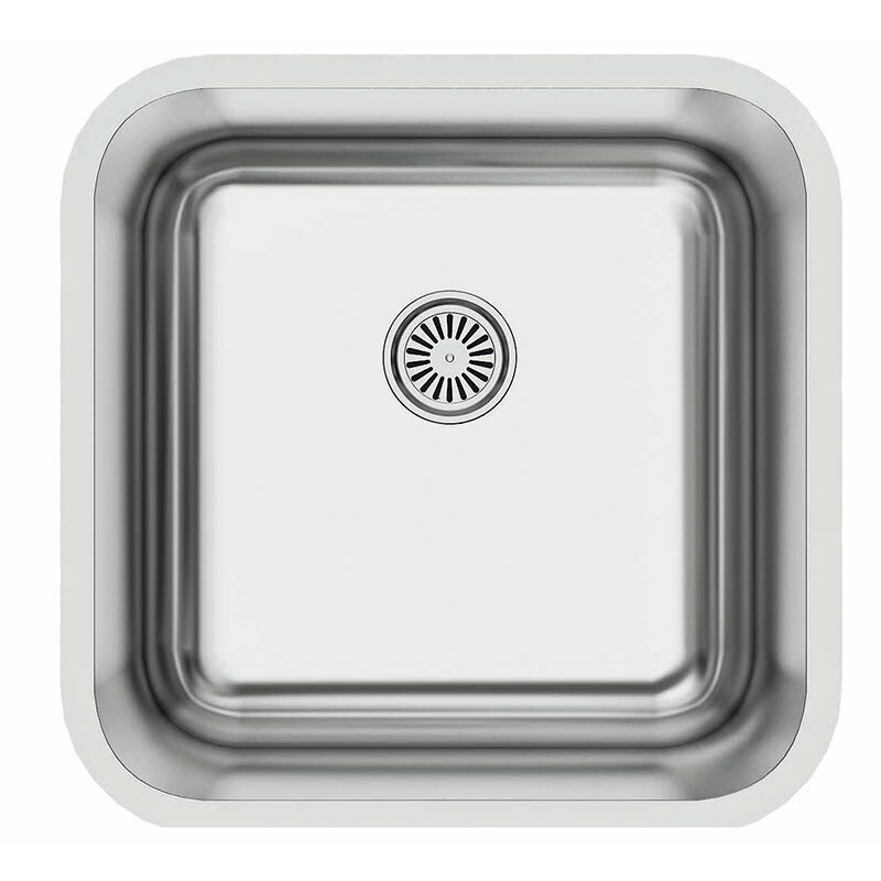 Fregadero bajo encimera Cata CB 40-40/E – Inox AISI 304, 44,5 x 44,5 cm, Prof. 18 cm