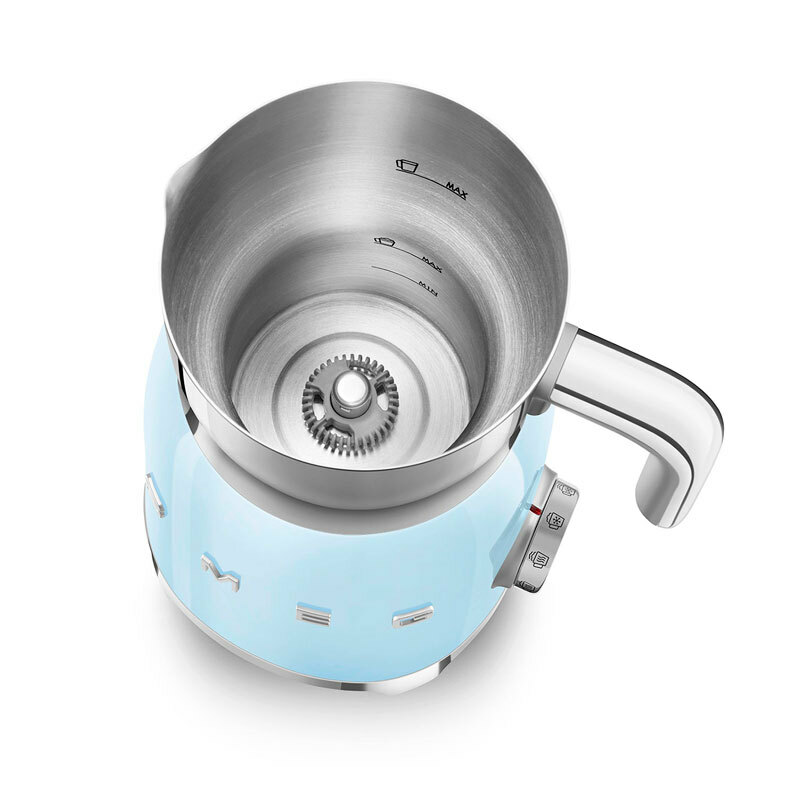 Espumador de leche Smeg MFF11PBEU – Azul pastel, 6 programas, Jarra inox 0,6 L