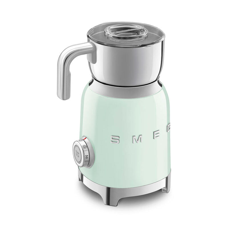 Espumador de leche Smeg MFF11PGEU – Inducción, Jarra 600 ml inox, Espuma caliente/fría