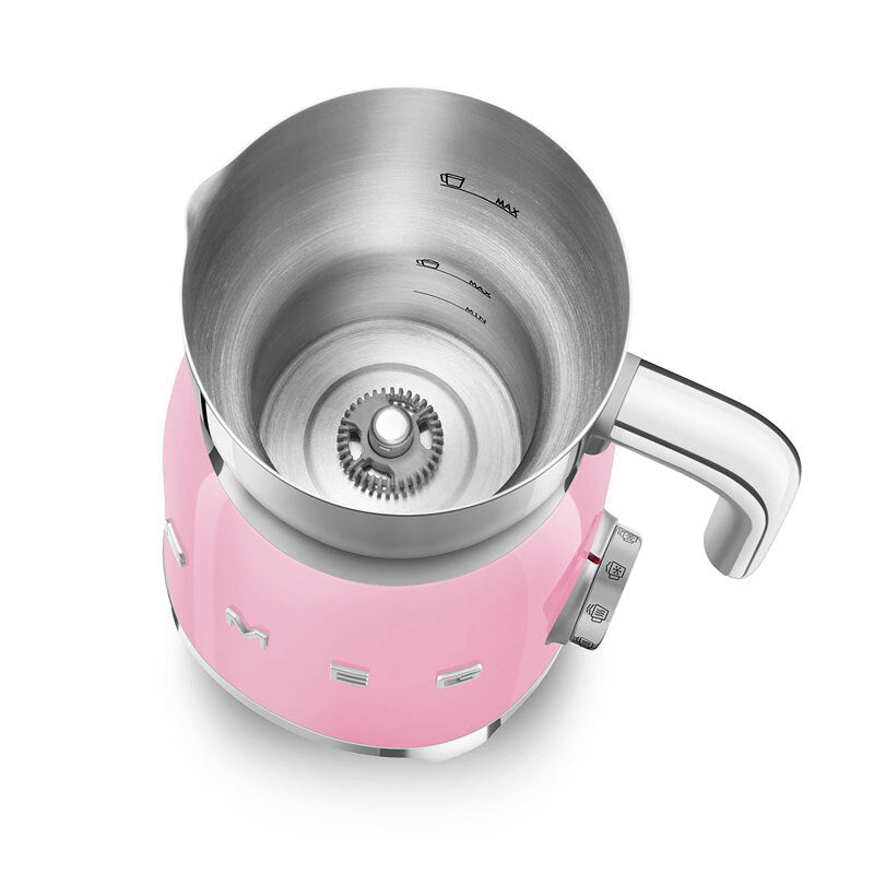 Espumador de leche Smeg MFF11PKEU – Inducción, Espuma caliente y fría, 600 ml