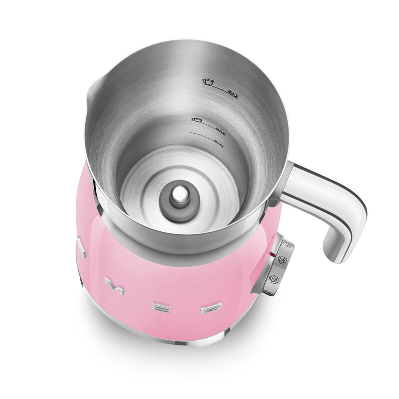 Espumador de leche Smeg MFF11PKEU – Inducción, Espuma caliente y fría, 600 ml