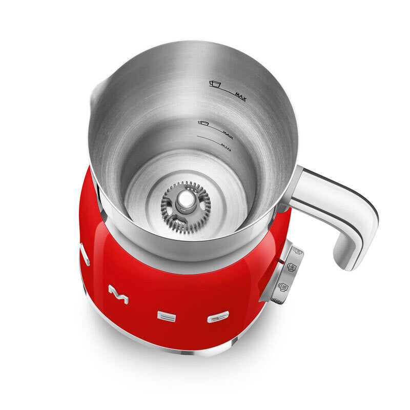 Espumador de leche Smeg MFF11RDEU – Inducción, 600 ml, 6 programas