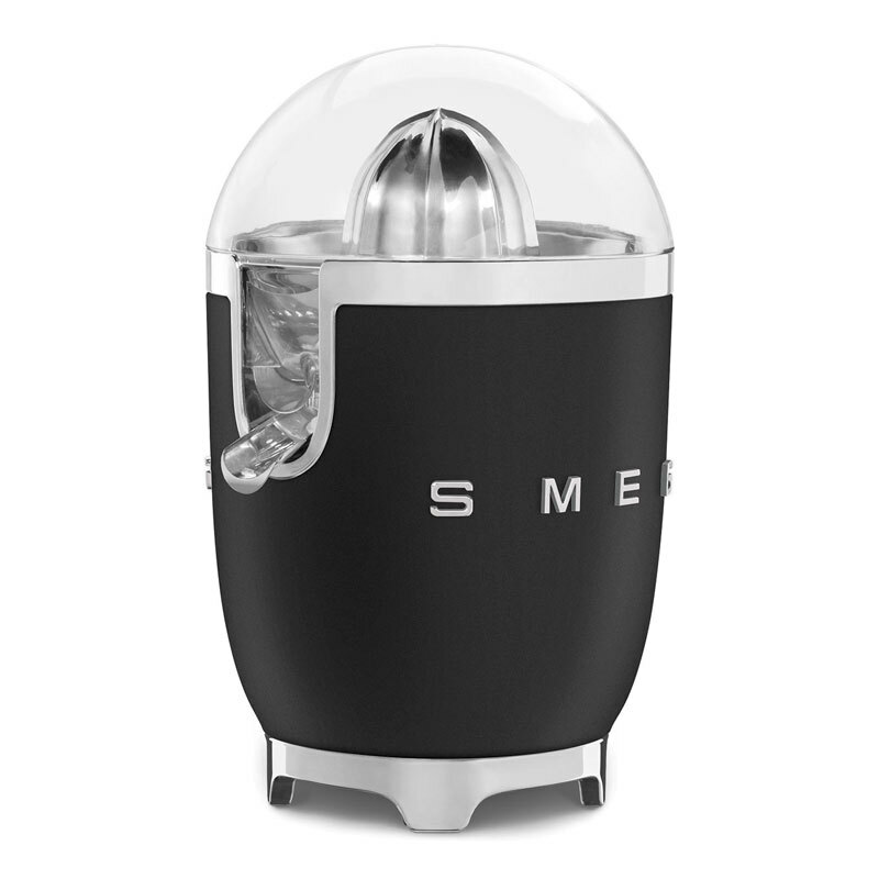 Exprimidor eléctrico Smeg CJF01BLMEU – Negro mate, 70 W, apto lavavajillas