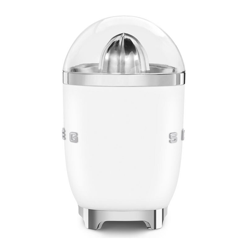 Exprimidor eléctrico Smeg CJF01WHMEU – Blanco mate, 70 W, Pico antigoteo